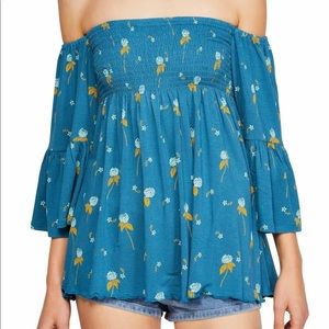 Free People Lana tunic in Ocean blue